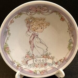 Precious Moments Friend Mini Plate 241717 "A True Friend Is a Treasure For Life"